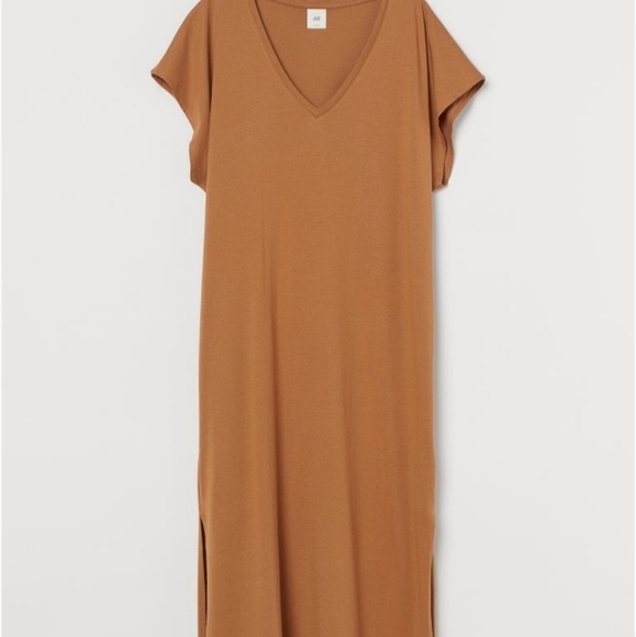 H&M Jersey Kaftan Dress, Light Brown, XS - Picture 1 of 4